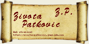 Života Patković vizit kartica
